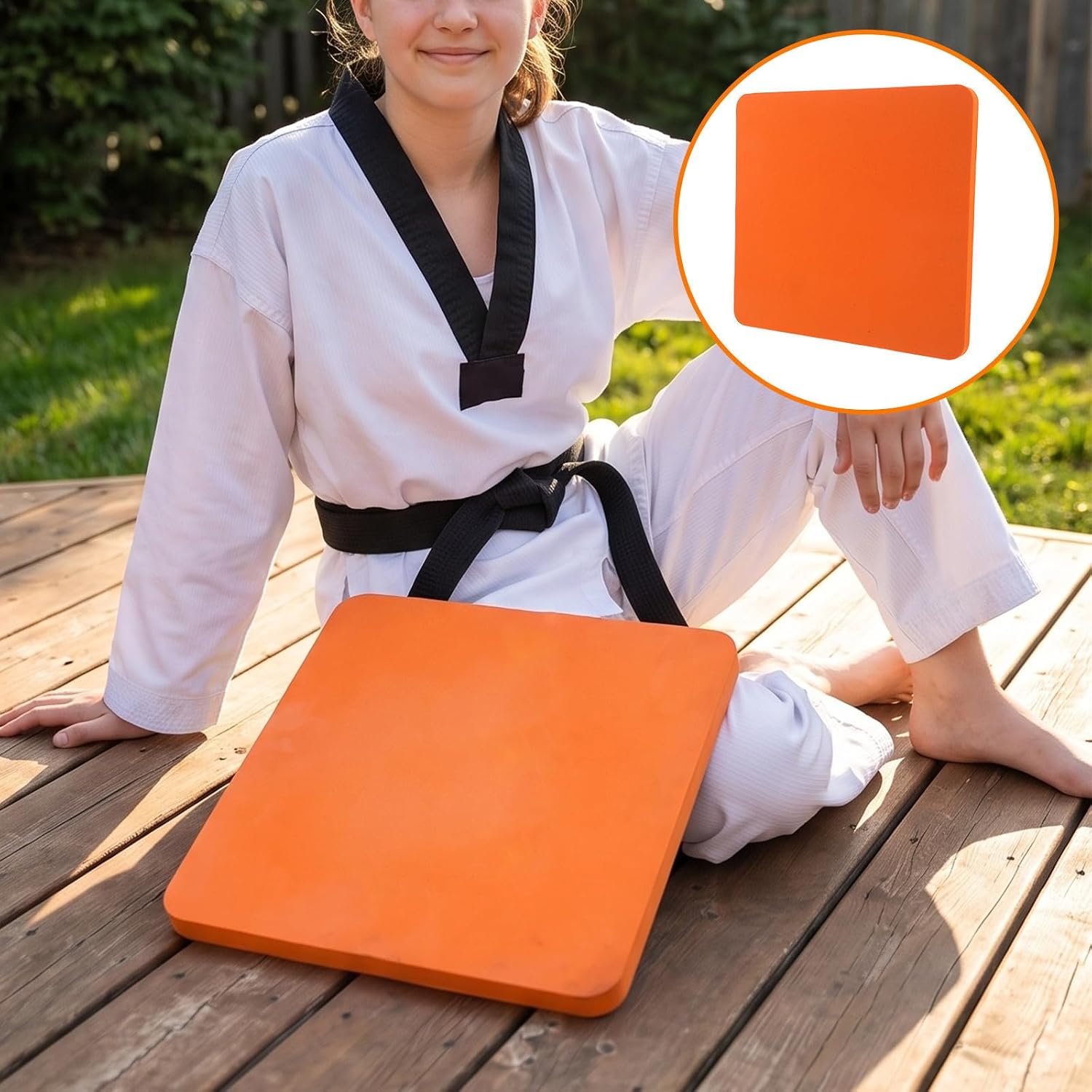 Karate Breaking Board for Martial Arts Demonstration and Schools, Eva Material with Standardized Comfortable Grip, Rebreakable Kick Practice Training Board in Orange for Youth