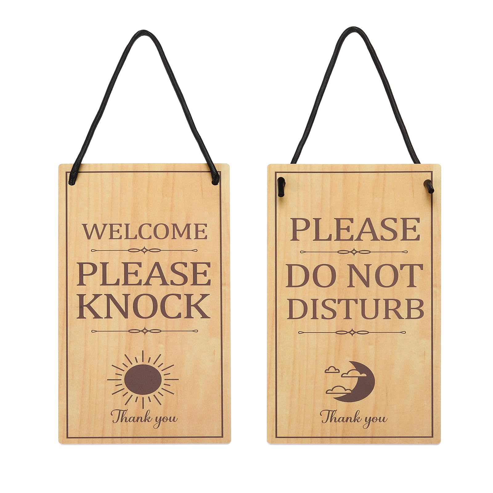 PATIKIL Please Do Not Disturb Door Hanger Sign, PVC Double Sided Welcome Please Knock Door Sign Decor for Office Meeting