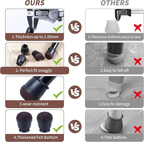 Miniatura 10 de 32 protectores de suelo de silicona transparente para patas de silla, protectores de suelo para silla, almohadillas de fieltro para muebles, fundas