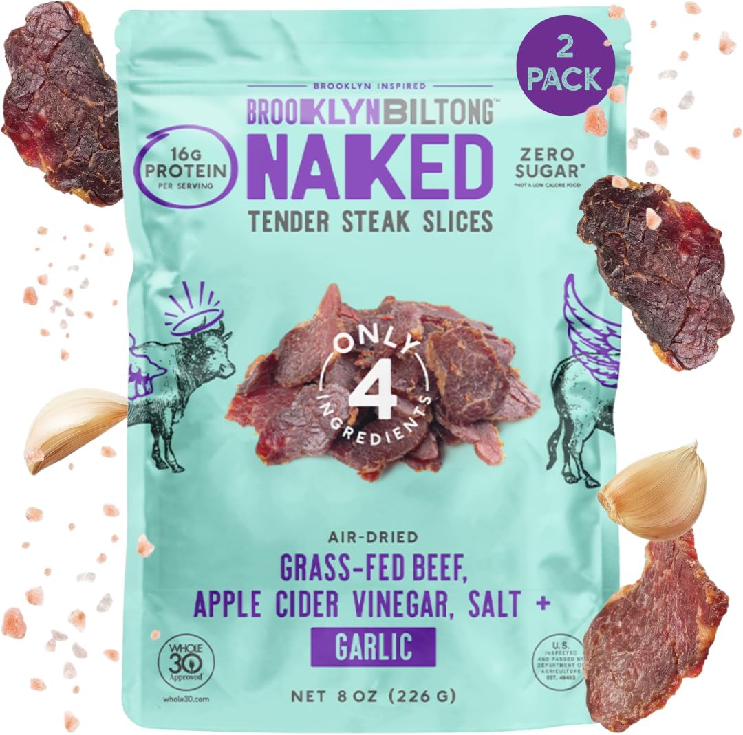 Air Dried Grass Fed Meat Snack, South African Jerky - Whole30 Approved, Paleo, Keto, Gluten Free, Sugar Free, Made In USA - 16 Ounces Bag (Steakhouse) - A