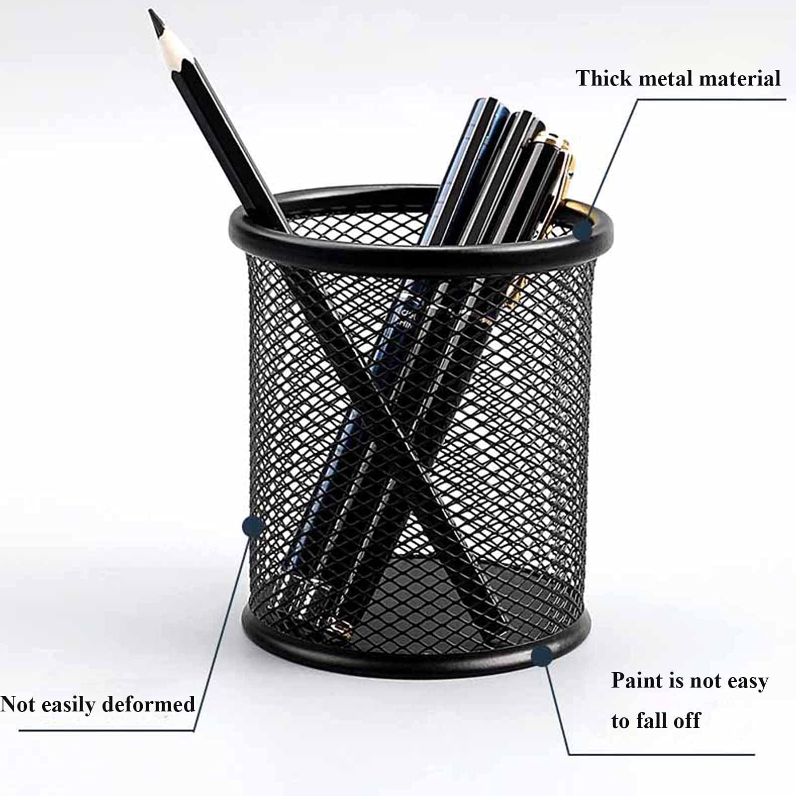 6PCS Organizer da Scrivania Multifunzione Organizzatore di Cancelleria Portapenne Salvaspazio da Ufficio Design a Rete Metallica per la Casa e L'ufficio