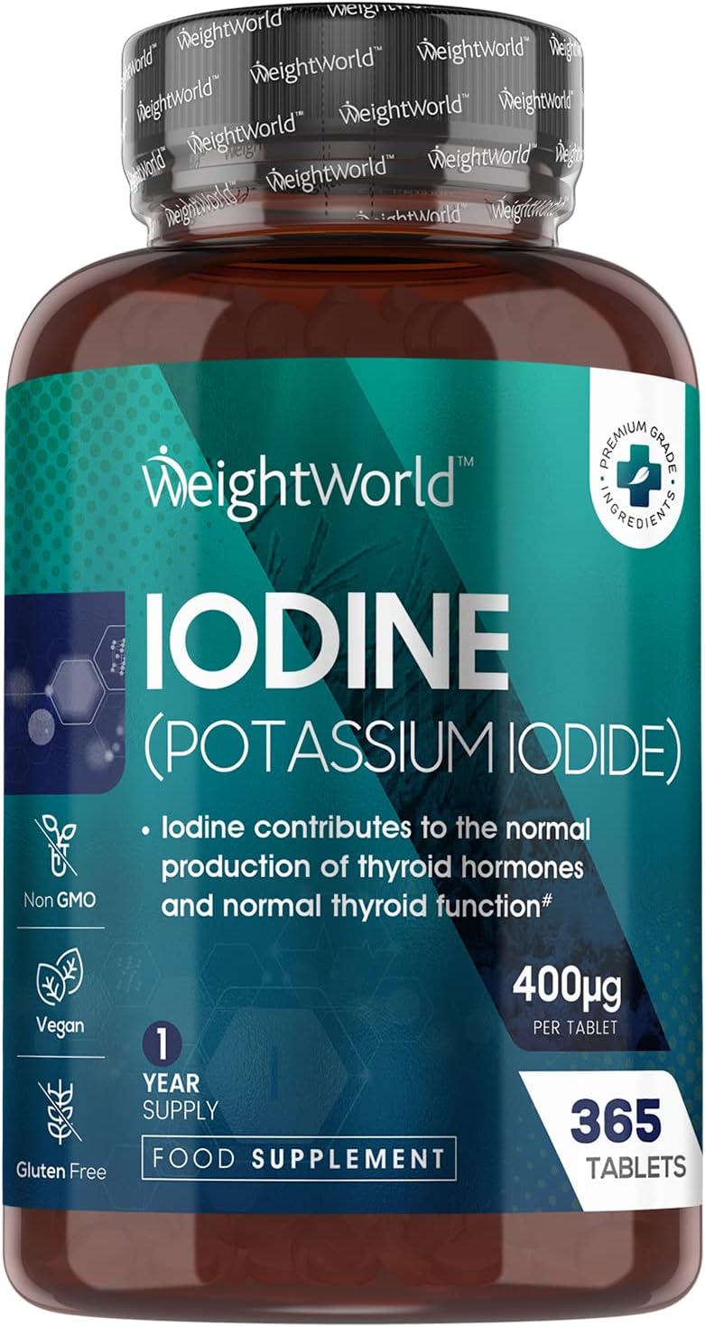 Iodine Tablets 400MCG High Strength Potassium Iodide 400ug 365