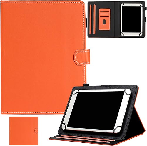 Miniatura 9 de Funda universal para tablet de 7.0 pulgadas, piel sintética, con soporte de visión multiángulo, ranuras para tarjetas para Samsung Galaxy Tab A 7.0