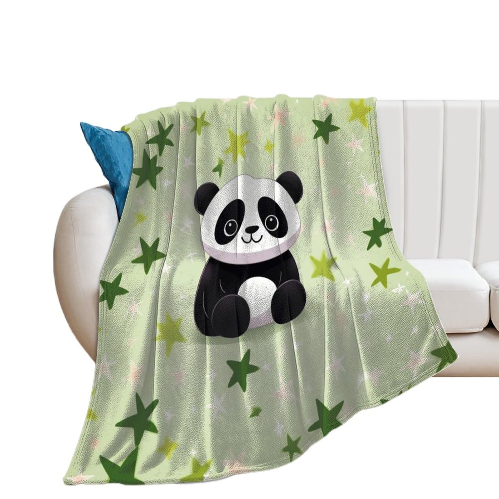 Couverture en flanelle motif étoile 130x150 cm jeté de canapé chaud