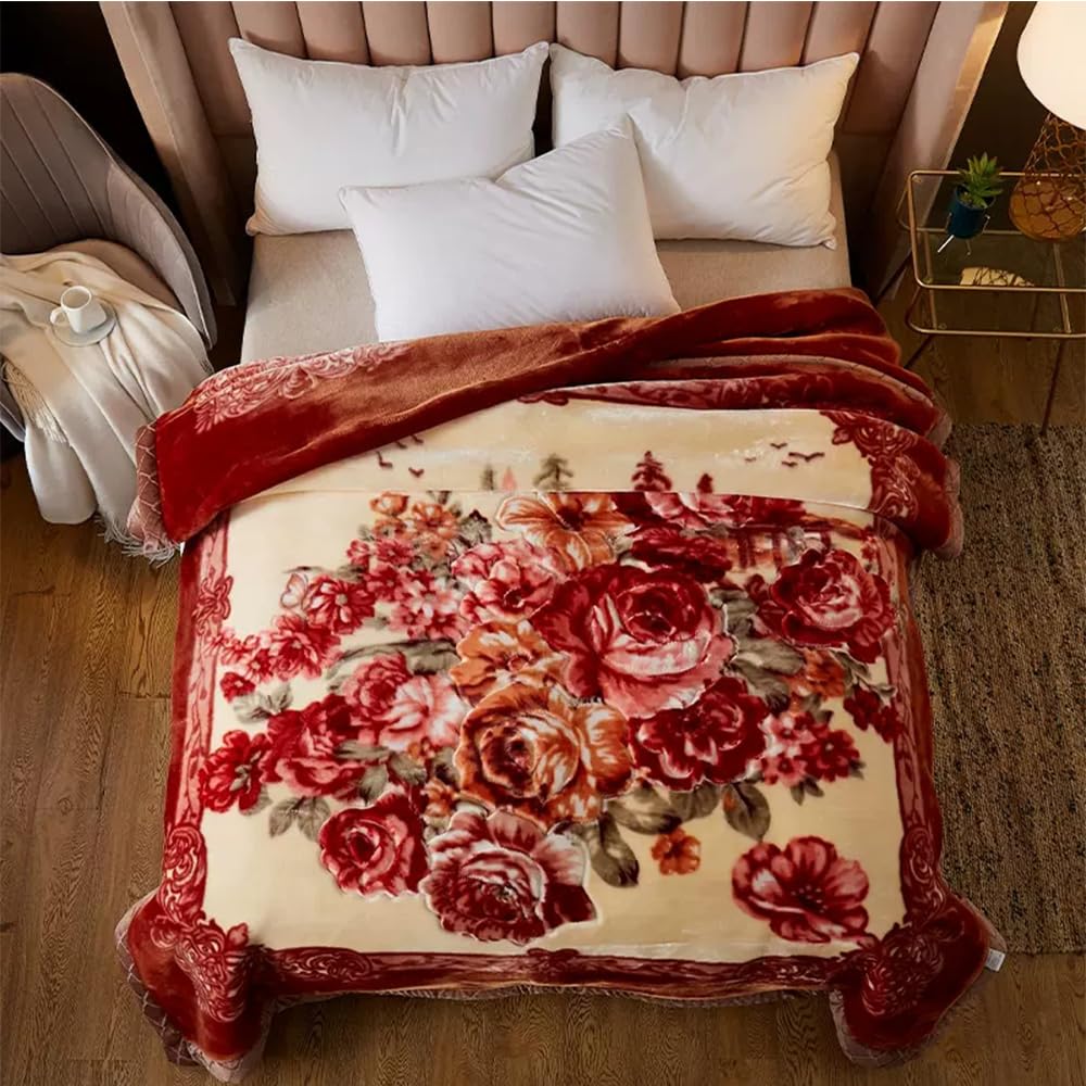 Coperta di Peluche in Pile Invernale Caldo Ponderata King,Coperta di Visone Coreano, Setosa Morbida,Calda,Coperta da Letto Raschel Reversibile A 2 Veli per L'autunno Inverno,K,150x200cm 2kg