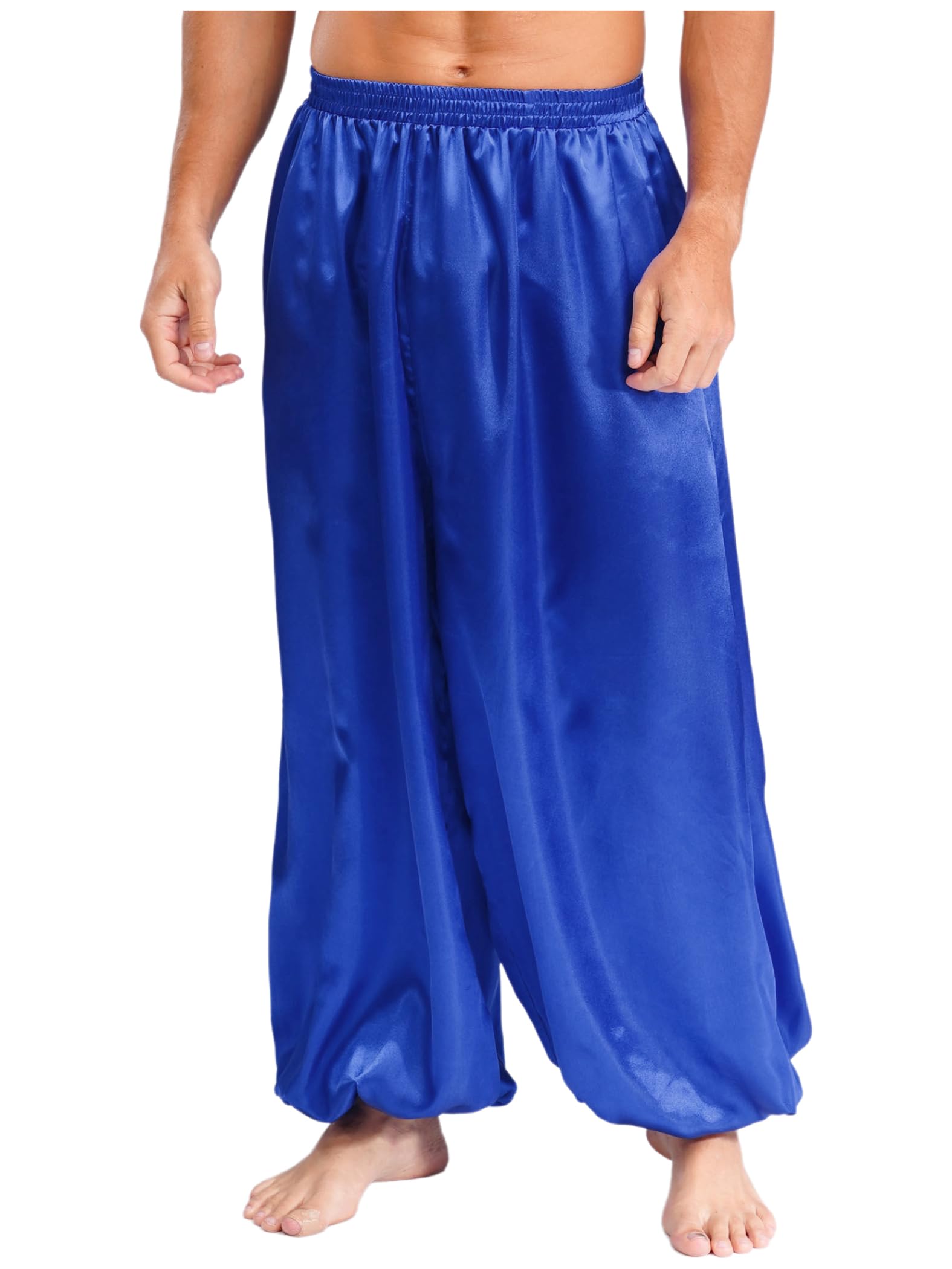 Pantalones De Harén Para Hombres Disfraz De Príncipe Árabe Satén Holgados
