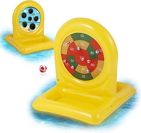 Kids Pool Toys 2-in-1 Inflatable Dart Toss Pool Game for Kids and Adults