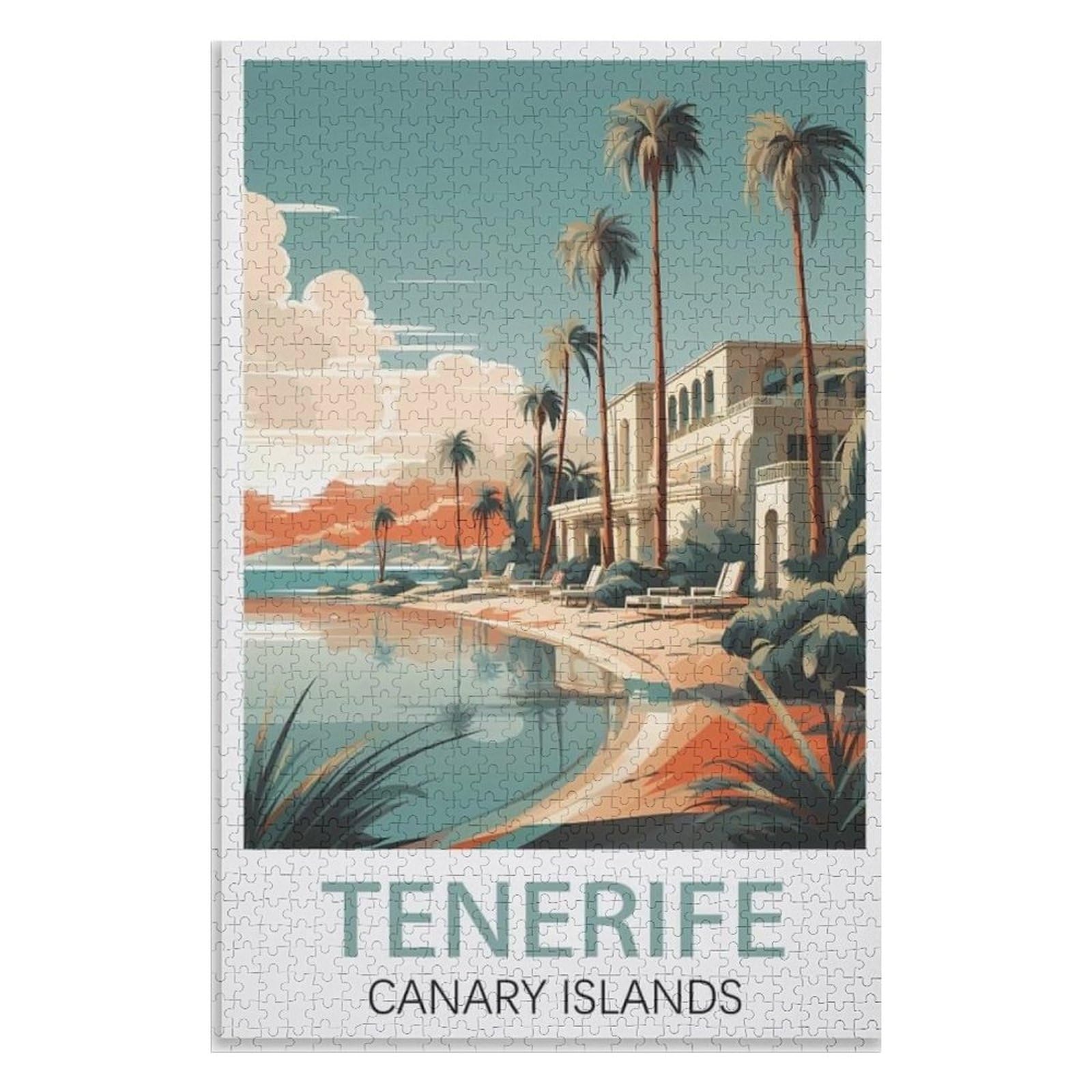 Recreation Suitable for Adults to Reduce Stress，Tenerife Canary Islands，Adults 1000 Piece Jigsaw Puzzle- Christmas，52x38，paper puzzle ，AA-835