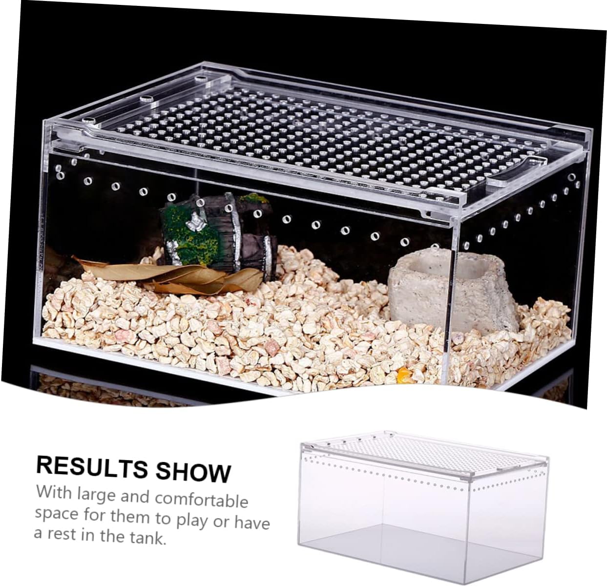 Acrylic Reptile Breeding Box Pet Habitat for Spiders Frogs Snakes and Turtles Easy Observation Fresh Air Flow