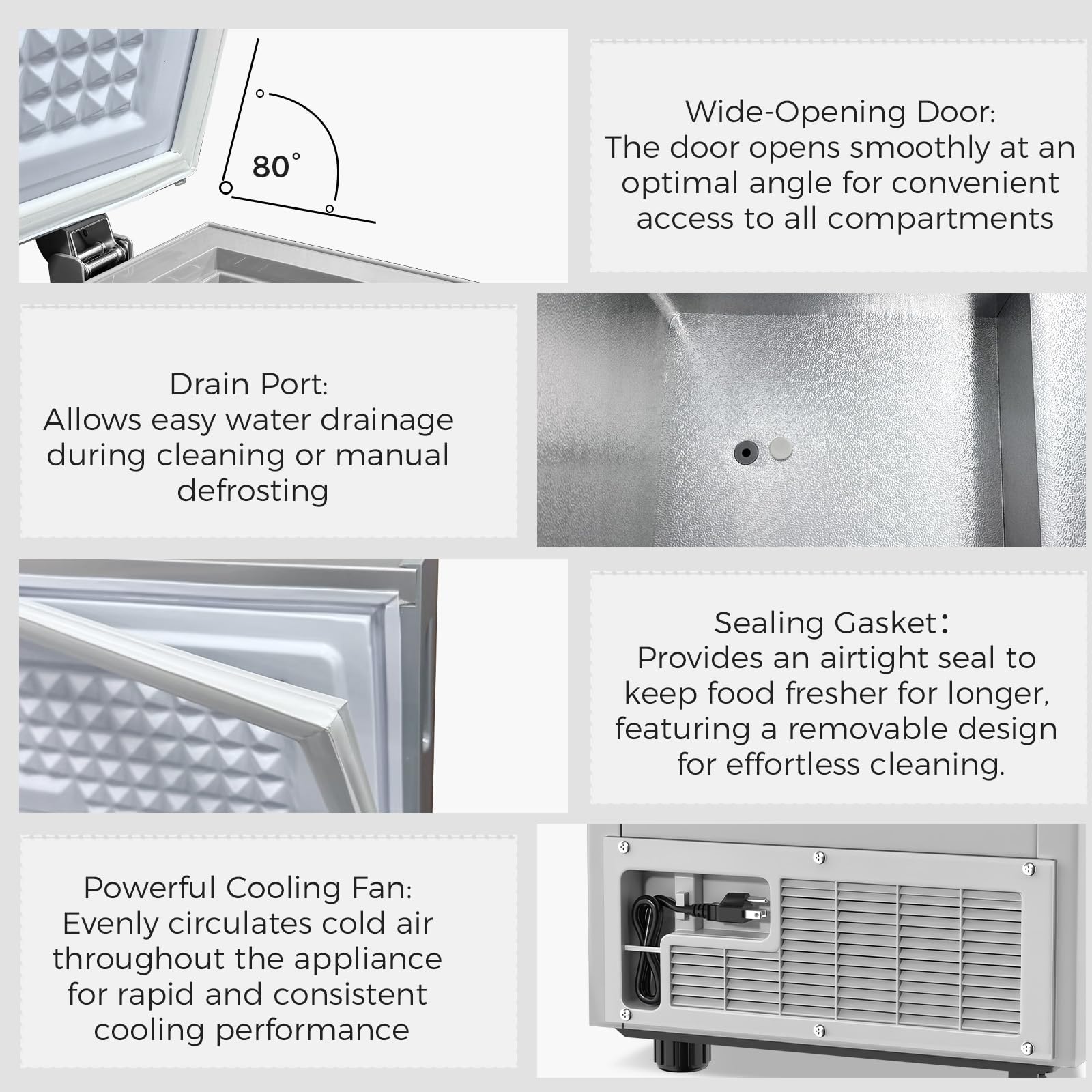 YASHE Gefriertruhe 150L, freistehende Tiefkühltruhe, Silber | 2 herausnehmbare Körbe • Einstellbare Temperatur • 45 dB leise • Ideal für Küche, Wohnung und Garage