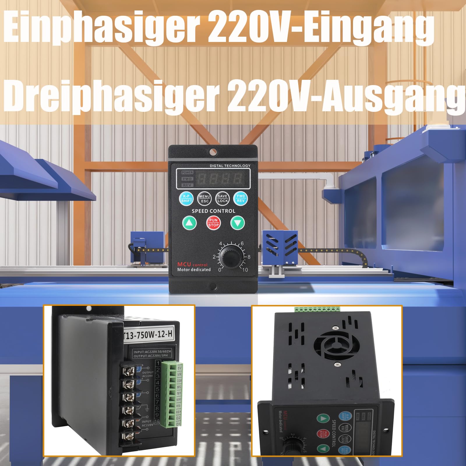 Convertisseur de fréquence, 750 W VFD Convertisseur de fréquence Inverter Inverter Onduleur Variable Frequency Driver Inverter Entrée monophasée et sortie triphasée, pour moteurs triphasés 3
