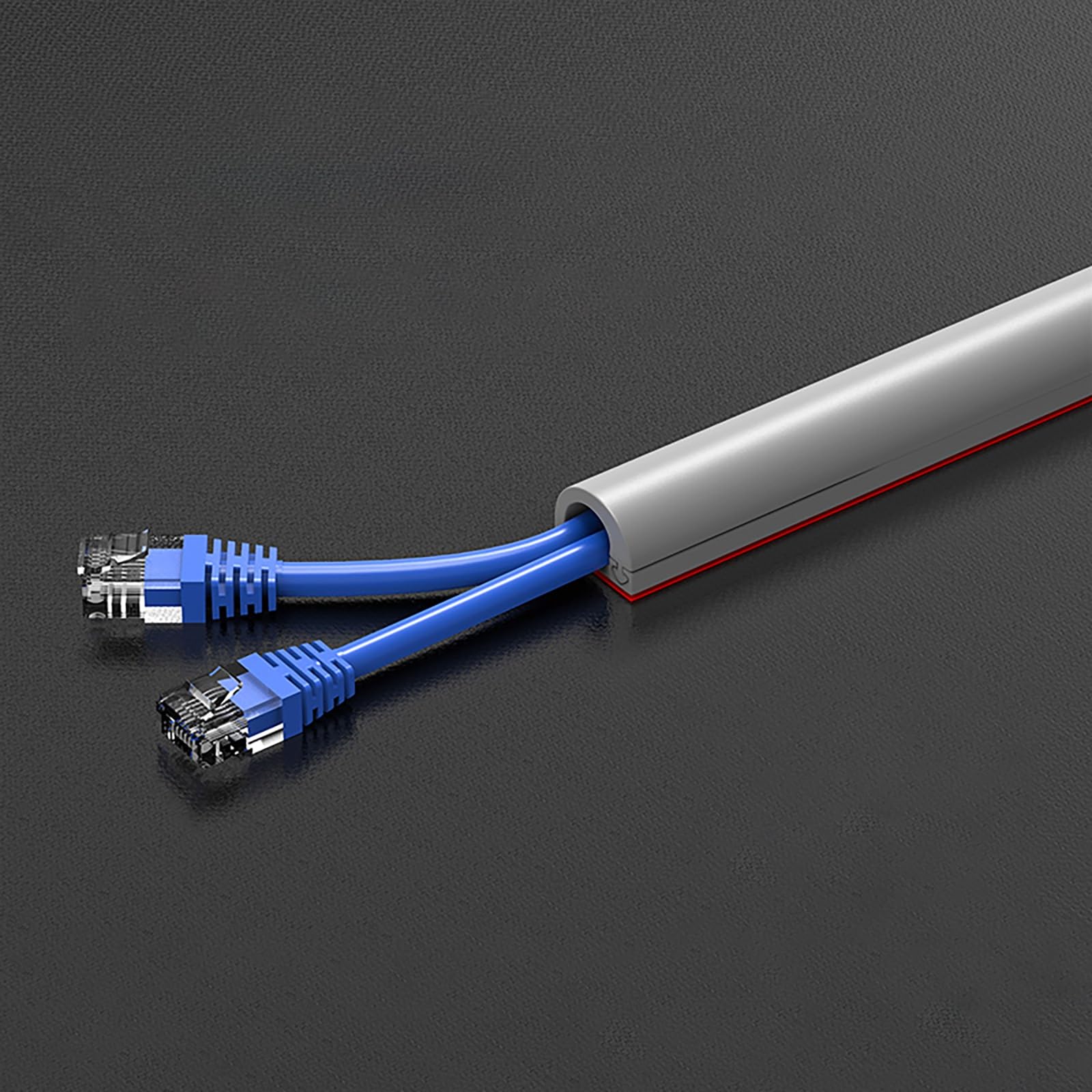 Cubiertas de suelo para cables 1 5 10 15 20 25 30 M Cubiertas De Cables De Largo Para Cables En La Pared Pequeñas, Canaleta De Cable Autoadhesiva Para Sujetar Cables Ethernet/Alimentación(Gray,2m/6.6f