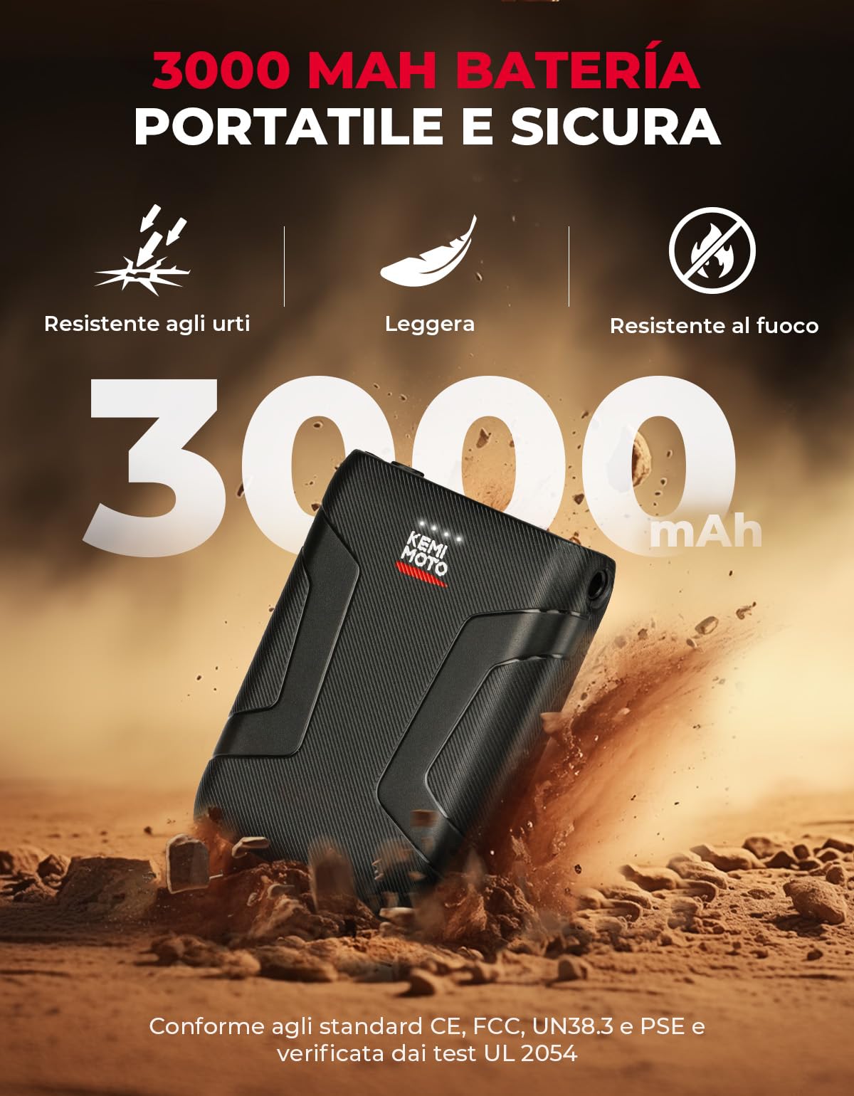 KEMIMOTO Guanti Riscaldati Moto Uomo, Ricaricabili Guanti Invernali Impermeabili Touch Screen con 3000 mAh Batterie, Adatti da -20°C a -5°C, Ideali per Motociclismo e Ciclismo