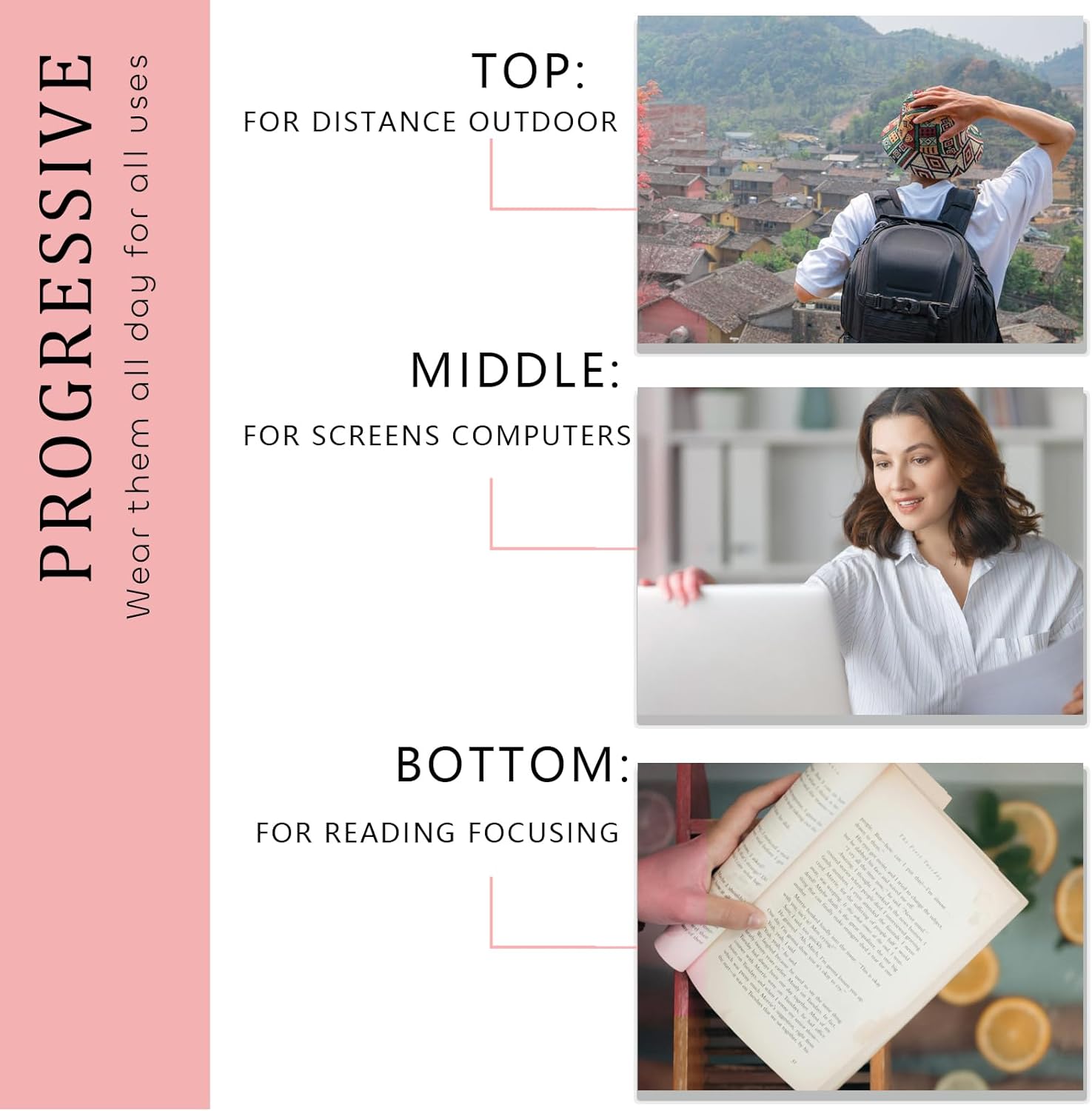 4 Pack Progressive Multifocus Reading Glasses for Women Men Blue Light Blocking Readers with Spring Hinge - Image 5