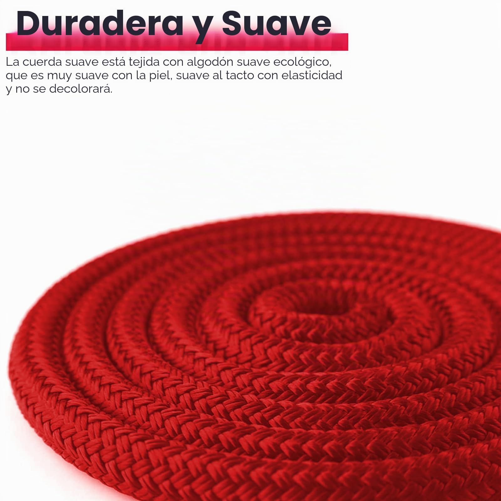 Kit de Cuerdas Sexo Bondage BDSM - 3x10M 8MM Cuerda de Algodón Shibari Cuerda Sexo para BDSM Principiantes, Kit de Ataduras Sexo SM Juguetes Sexuales para Mujeres Parejas(Negro+Rojo+Amarillo)