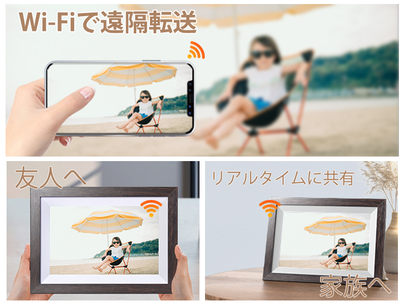 Amazon | KODAK デジタルフォトフレーム 木製 10インチ 1280*800解像度