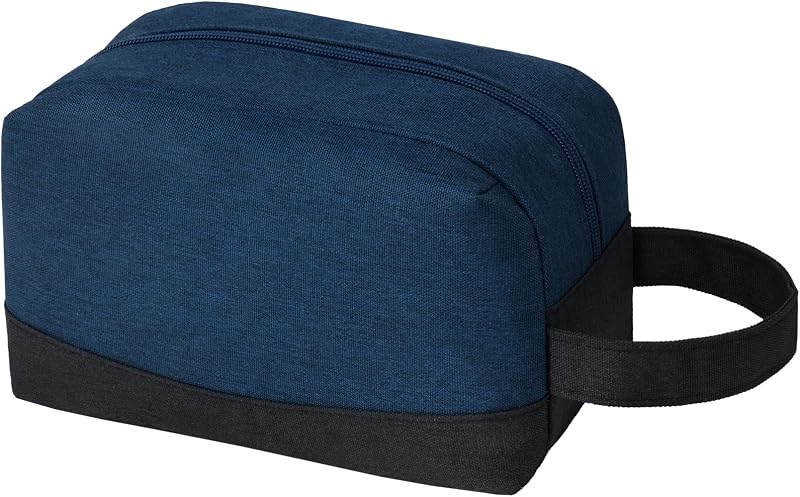 Necessaire de viagem Vorspack em poliéster, azul-marinho, com zíper e bolsos internos