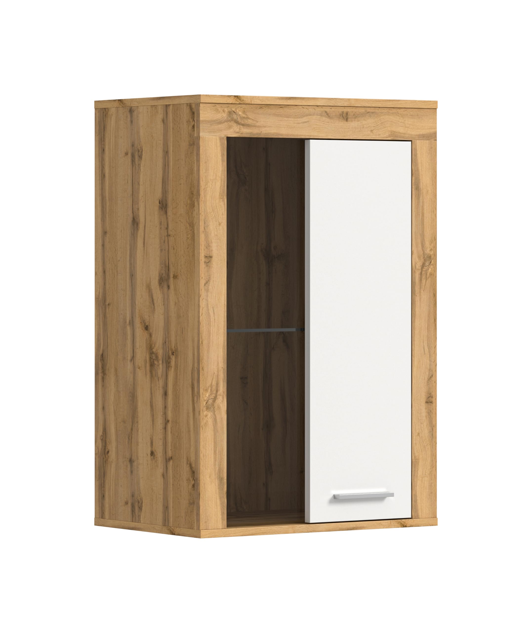 xonox.home Wohnen Jam X8BK6T40 - Vitrina de Cristal (melamina, melamina, Roble Wotan, 600 x 86 x 35 cm), Color Blanco