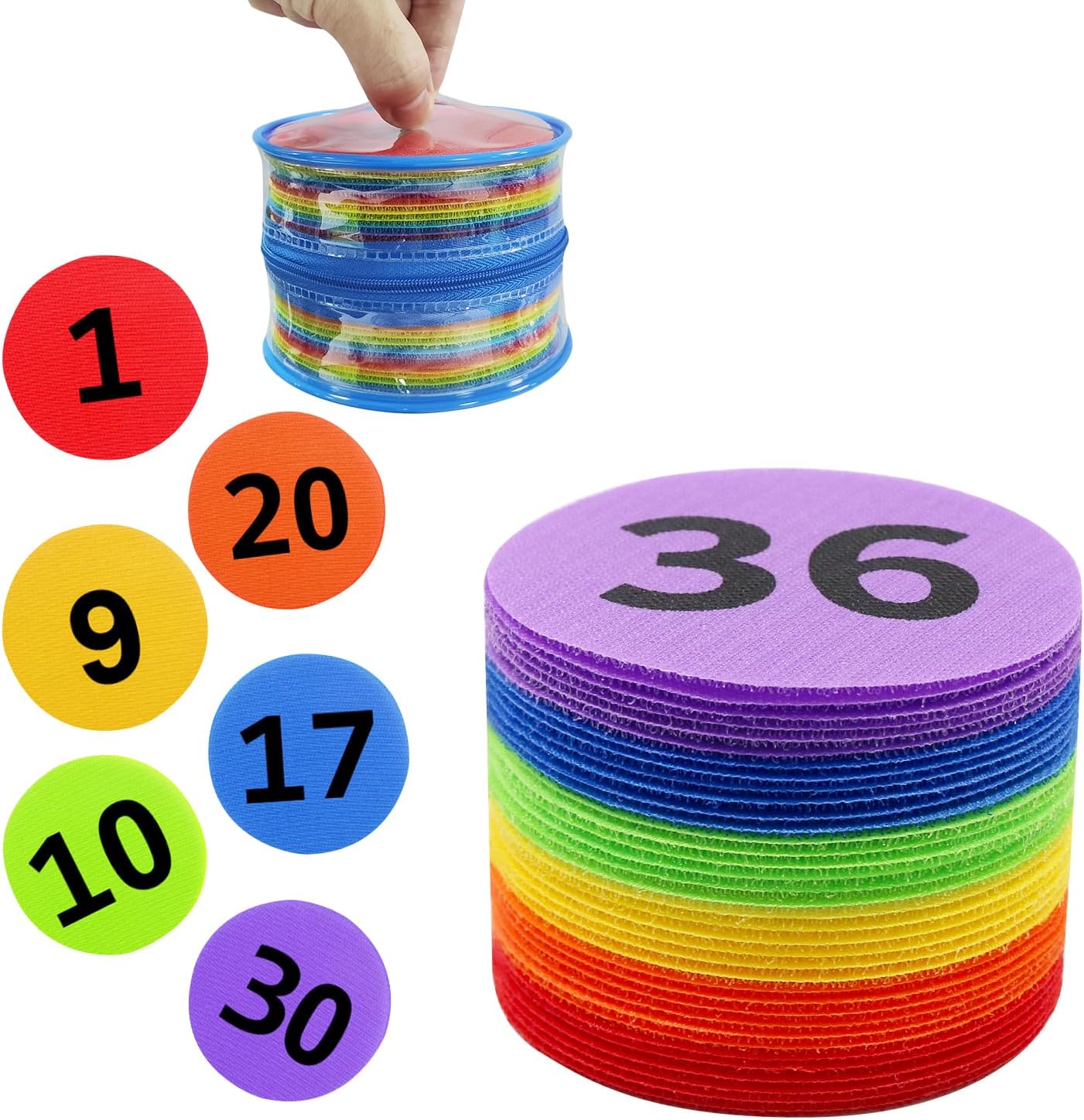 ForTomorrow Carpet Markers with Numbers - 36 Pcs 4" Classroom Sitting Carpet Dot Number 1-36, Floor Rug Circles Marker Spot for Preschool Kindergarten Elementary