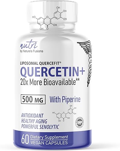 Nature's Fusions Nutri Phytosome de quercetina liposomal con piperina - patentado 20 veces más biodisponible que los suplementos de quercetina -