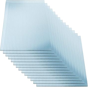 2 X 4 14 Pcs Polycarbonate Greenhouse Panels 4mm-Thickness Twin-Walled Polycarbonate Sheets, Clear, Waterproof and UV-Protected Shatterproof Board, Panels for Outdoor, Plant Stand Roof, Greenhouse