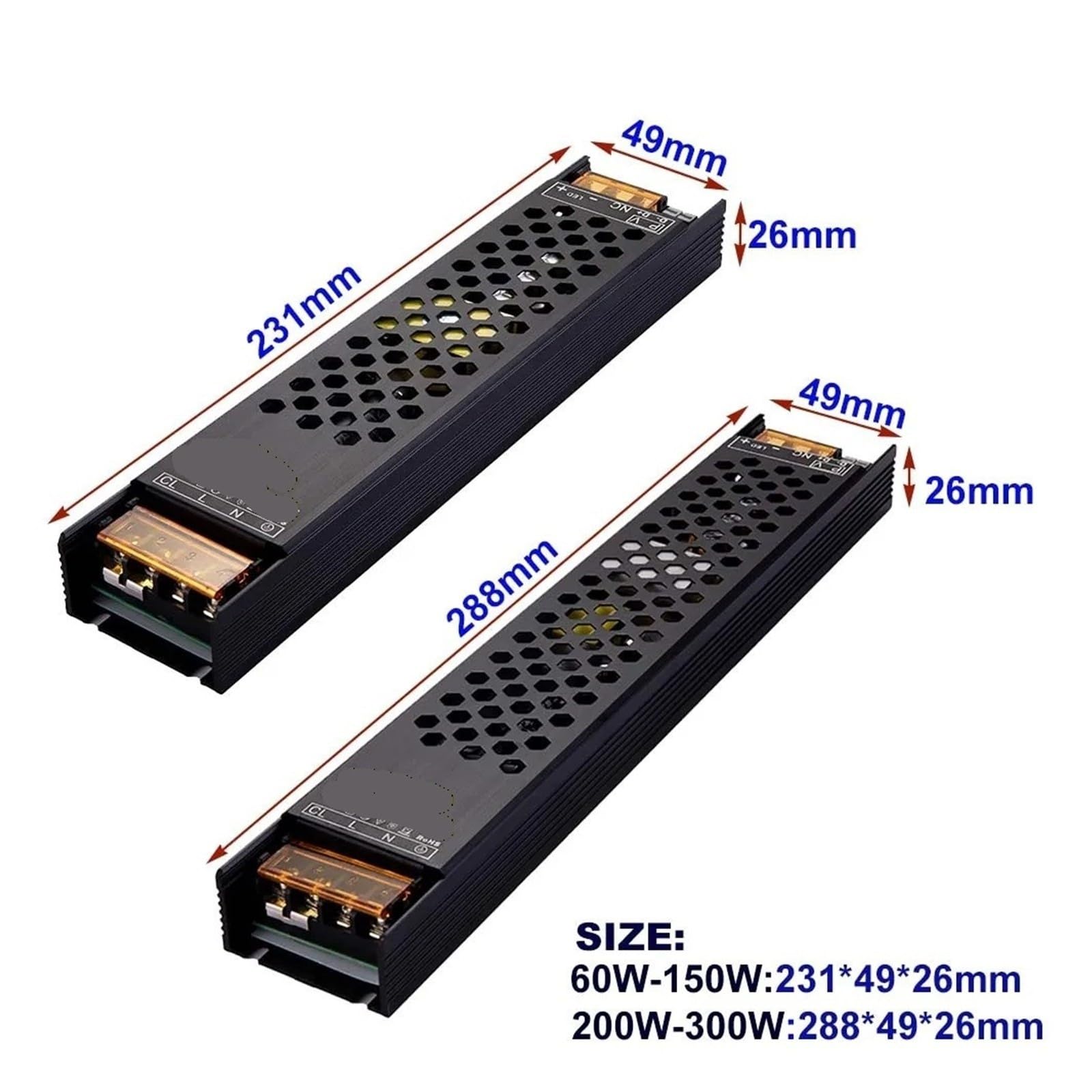 Trasformatore di illuminazione for alimentatore dimmerabile | Driver dimmerabile CC 12 V/24 V 60 W 100 W 150 W 200 W 250 W 300 W 0-10 V(200W,12 V)