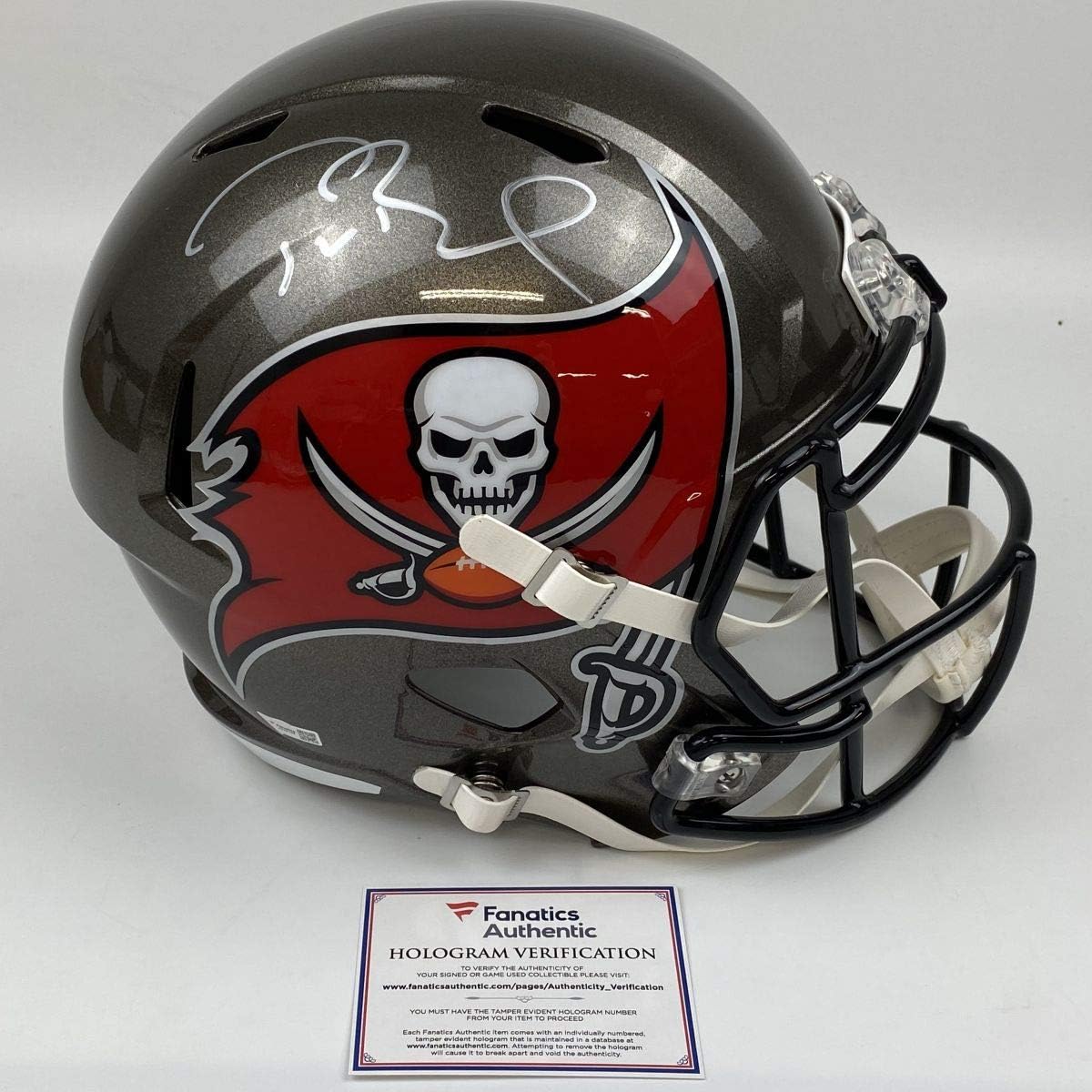 Autographed/Signed Tom Brady Tampa Bay Buccaneers Full Size FS F/S Replica Football Helmet Fanatics COA : Sports & Outdoors