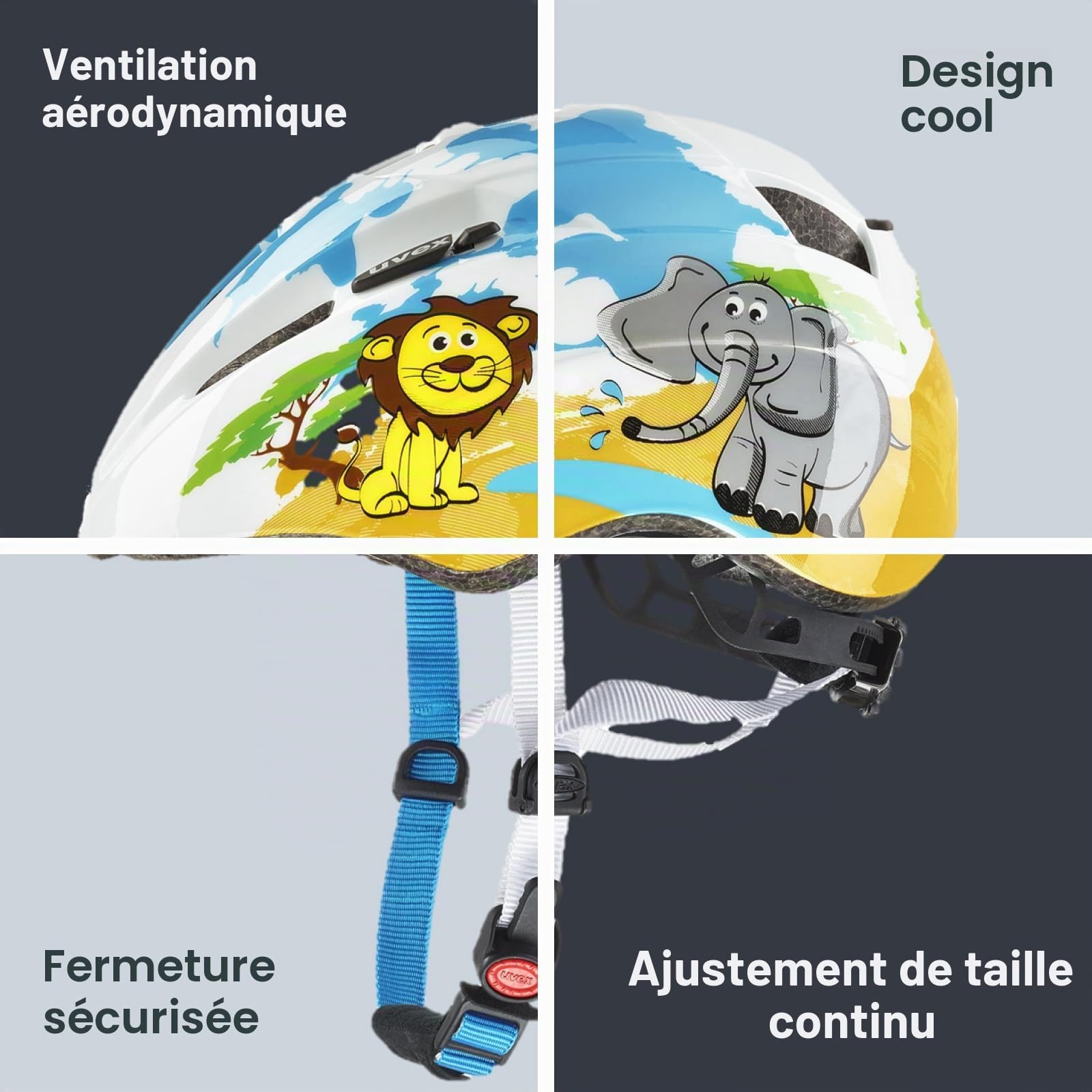 uvex Kid 2 - Casque de vélo léger pour Enfants - réglage de la Taille Individuel - Doublure Lavable