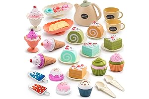 Bruvoalon Toy Dessert Play Food Set of 65 Mini Cakes