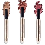 Enfuntins Cream Eyeshadow Sticks Set, Long-Lasting, Crease-Proof Eyeshadow with Built-in Smudger Rose Gold Red Shimmer