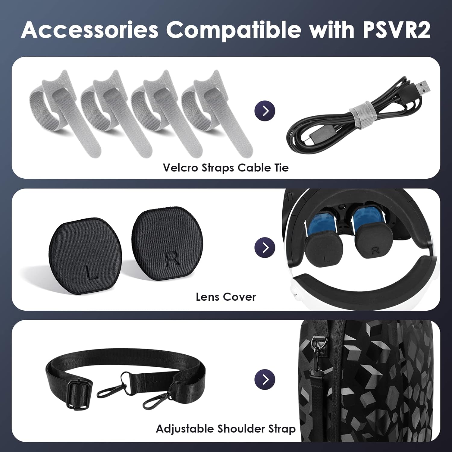 KANG YU Hard Carrying Case Compatible with PSVR2, Geometry Black Portable Handbag Travel Protective Case Compatible with PlayStation VR2 Headset,Touch Controllers Storage Bag with Shoulder Strip