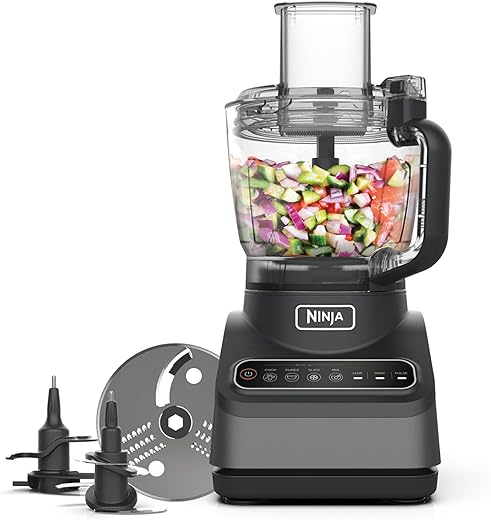 Ninja Food Processor with 4 Automatic Programs; Chop, Puree, Slice, Mix, and...