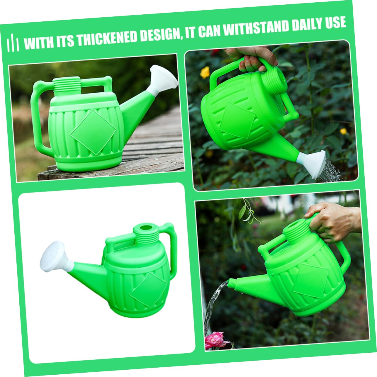 Grüne Kunststoff Gießkanne 5l mit Dickwandigem Design