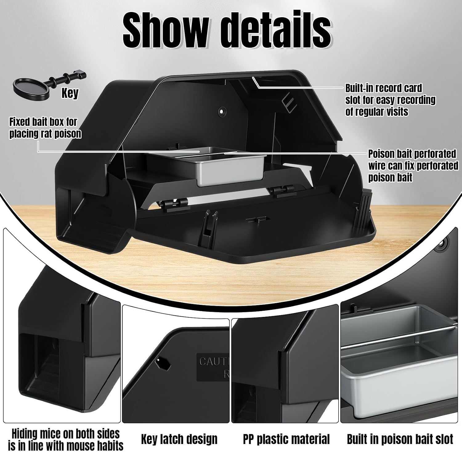Qualirey 2pcs Climbing Burrowing Rodent Station, Vertical Mountable Rat Station for Mice Tunnels Walls, Lockable image 3
