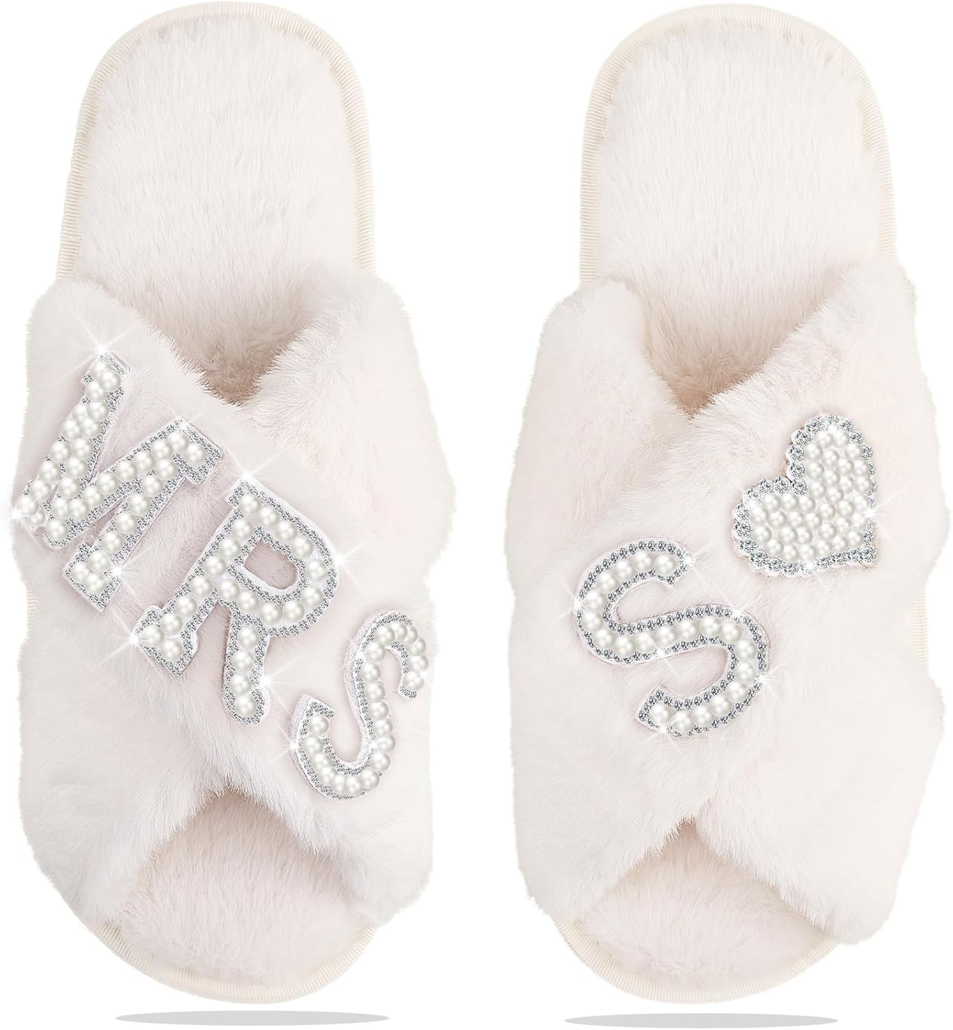 Bride Slippers Women - Personalized Pearl Initials