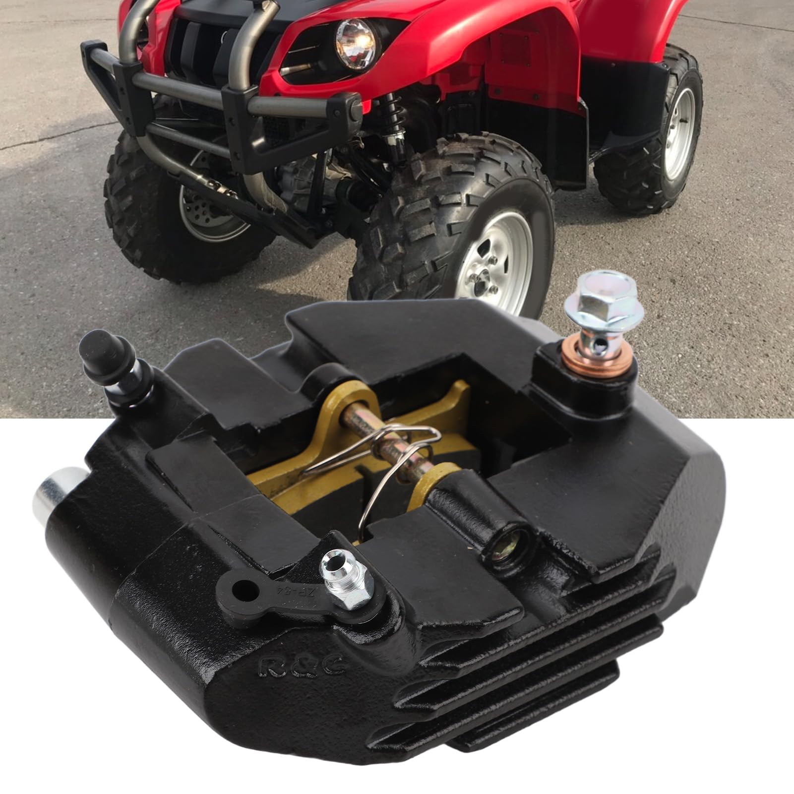 Zacisk hamulca tylnego z klockami Wysokowydajny hydrauliczny układ hamulcowy Precyzyjne sterowanie dla Grizzly 660 YFM660F 4x4 ATV 2002 2008 5KM 2580V 01 00