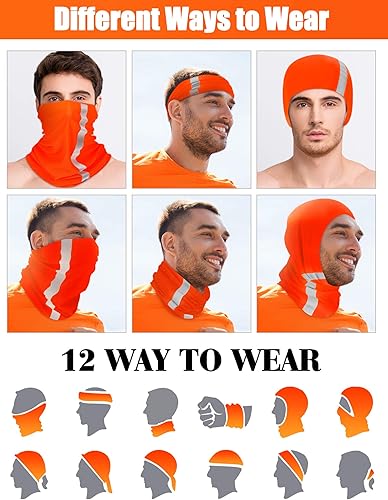 Miniatura 3 de SATINIOR 8 piezas de polaina reflectante para el cuello para hombre, pasamontañas de ciclismo, máscara facial, bandana para el sol para hombre