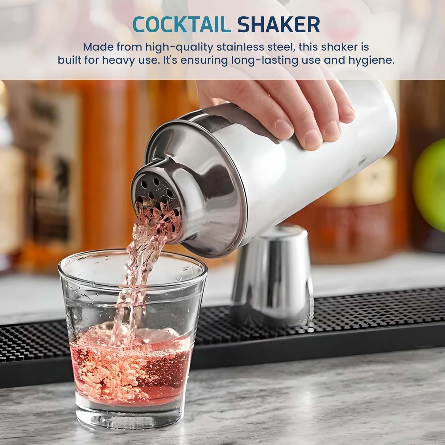 finality Stainless Steel Cocktail Shaker Wine Shaker Mocktail Juices Mixing & Serving Wine Cocktail Bottle Bar Hotel Restaurant Home - Regular (250 ML) - Image 6 thumbnail
