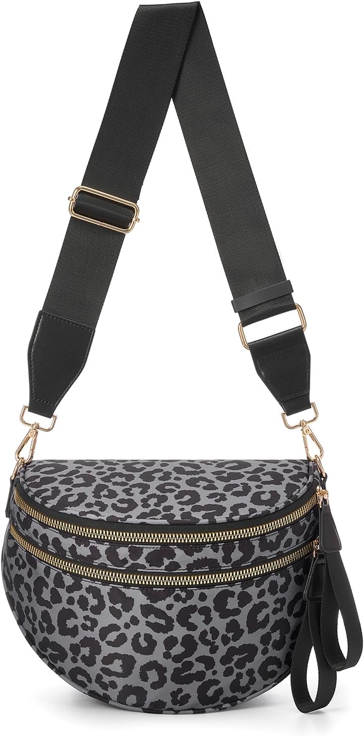 FEIBOON Spacious Nylon Crossbody Bag Bum Bag Handbags Wallets Purses Trendy Shoulder Bag for Women