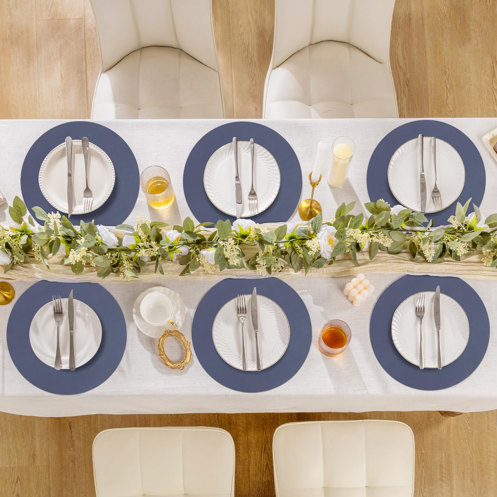 120 Pcs Round Fall Color Paper Placemats 13.5 Inch Scalloped Disposable Place Mats Doilies Table Place Mats Tea Party Paper Placemats For Birthday Wedding Banquet Party