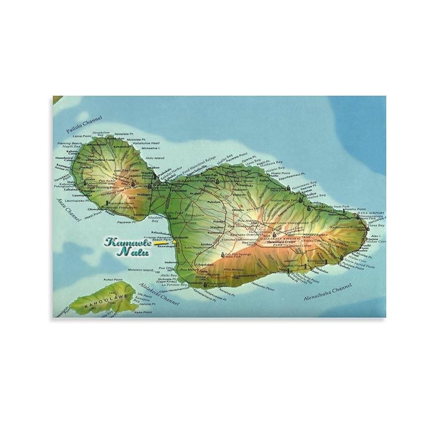 amazon-com-mirayu-maui-map-island-map-maui-hawaii-map-canvas-poster-wall-art-decor-print-picture-paintings-for-living-room-bedroom-art-decoration-24x36inch-60x90cm-posters-prints for Free Printable Map Of Maui Amazon.com: MIRAYU Maui Map, Island Map, Maui Hawaii Map Canvas Poster Wall Art Decor Print Picture Paintings for Living Room Bedroom Art Decoration 24x36inch(60x90cm): Posters & Prints for Free Printable Map Of Maui