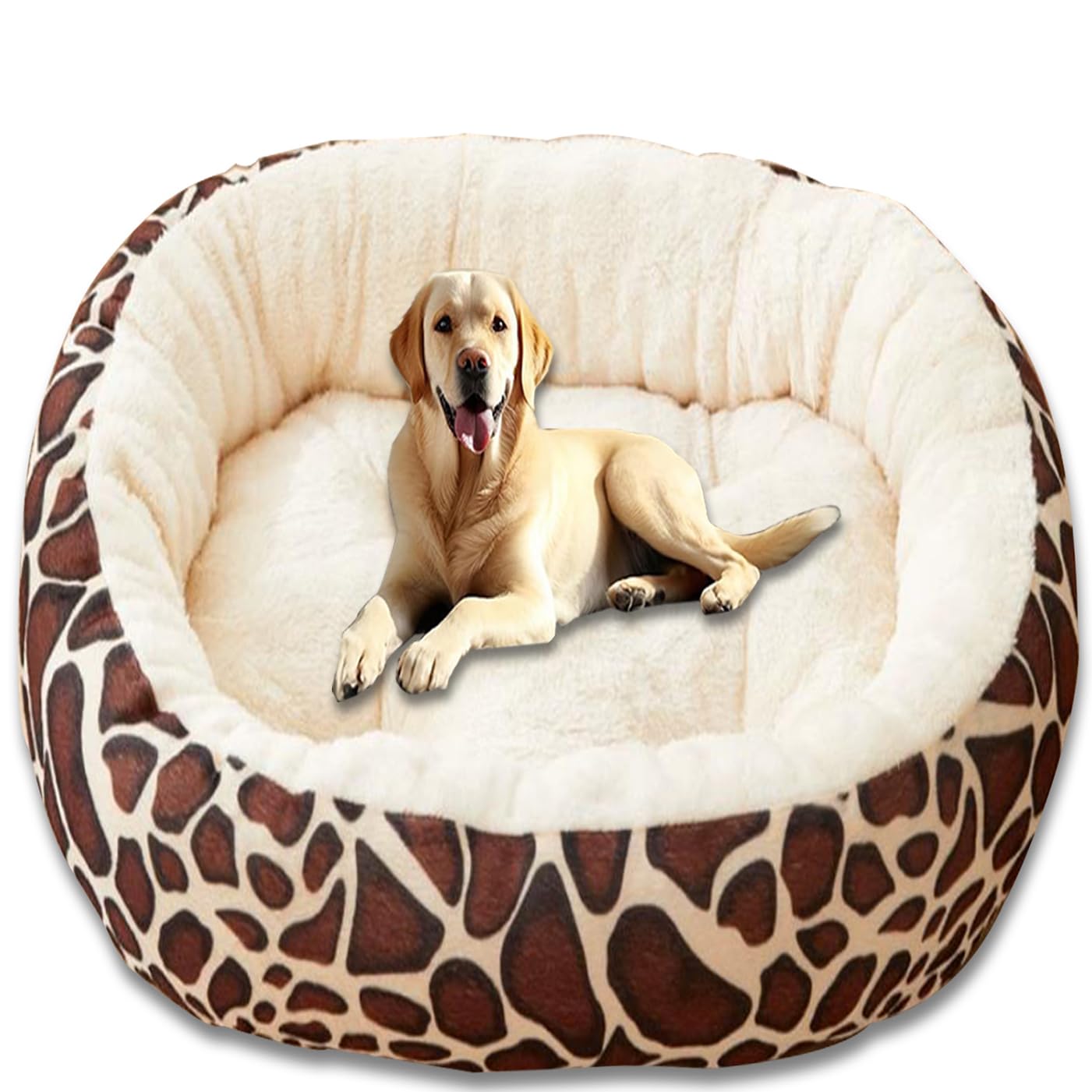 ping bu Extra Large Dog Bed Washable Dogs Sofa Bed,Anti Anxiety Cosy Dog Cushion Calming Pet Mattress Crate,Pet Cushion for Medium Large Dogs (Beige,60 * 45 * 17)