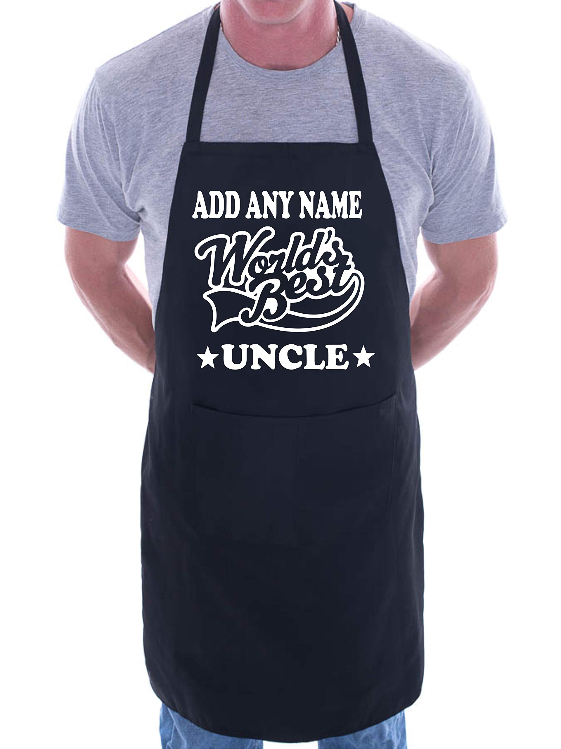 Print4U Customise This Apron World's Best Uncle Add Any Name Black