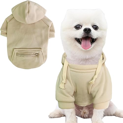 Miniatura 20 de Jecikelon - Sudadera con capucha y bolsillos, cálida para invierno, para perros pequeños, ropa de abrigo para chihuahuas, disfraz para cachorros
