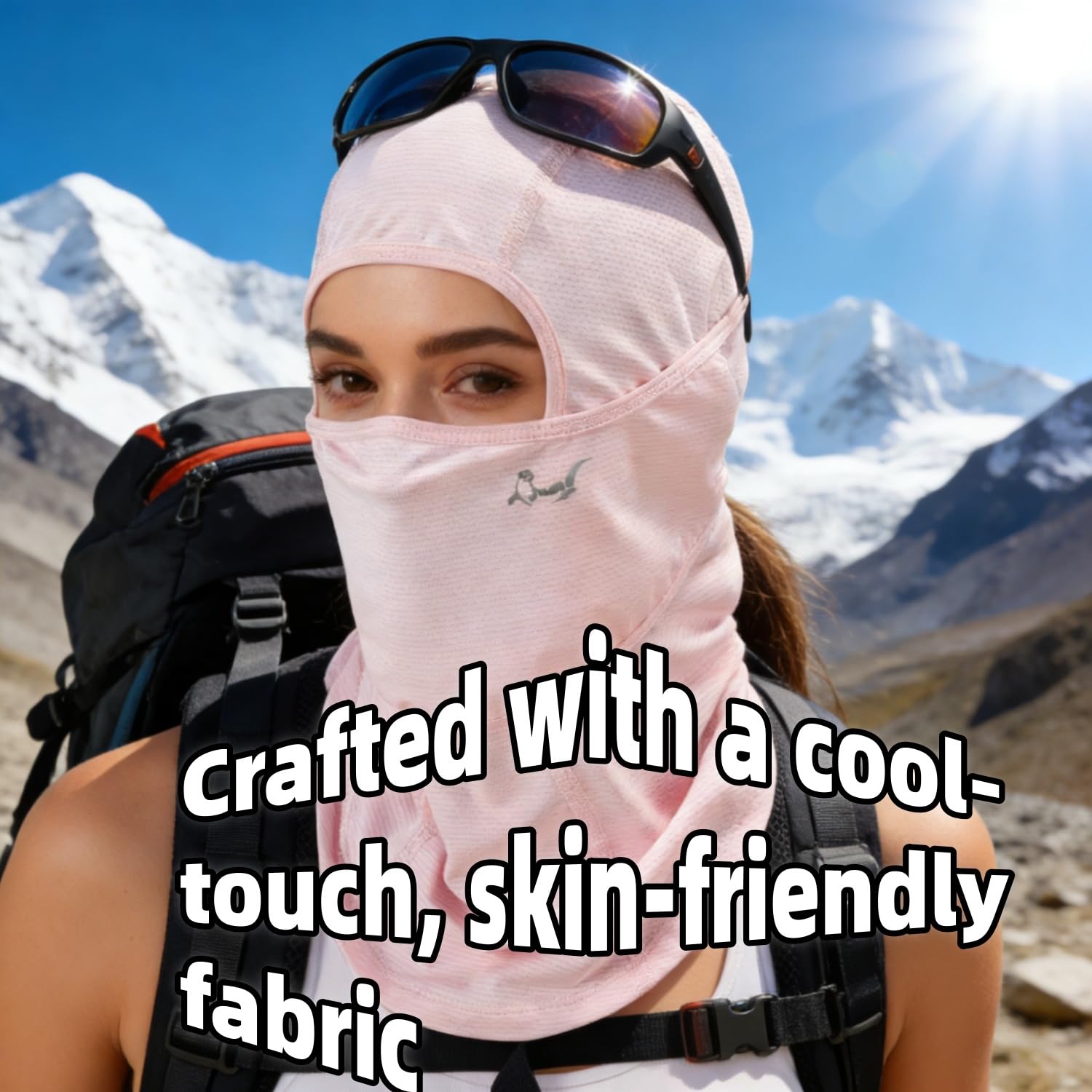 OTTERSHELL Cagoule rafraîchissante UPF50+, protection solaire complète pour homme et femme, masque de refroidissement d'été, protection UV pour moto et ski