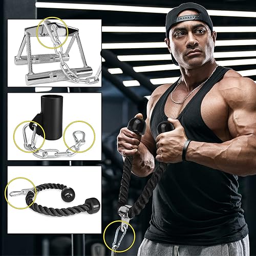 Miniatura 7 de A2ZCARE Combo Tríceps Presione Down Cable Attachment - Accesorios de máquina de cable para gimnasio en casa con opción múltiple