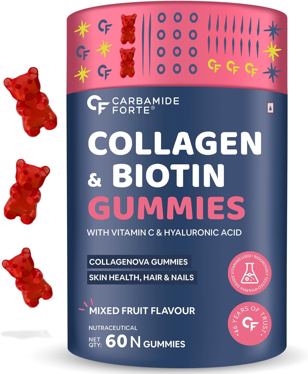 Collagen & Biotin Nutraceutical Gummies - Mixed Fruit Flavour