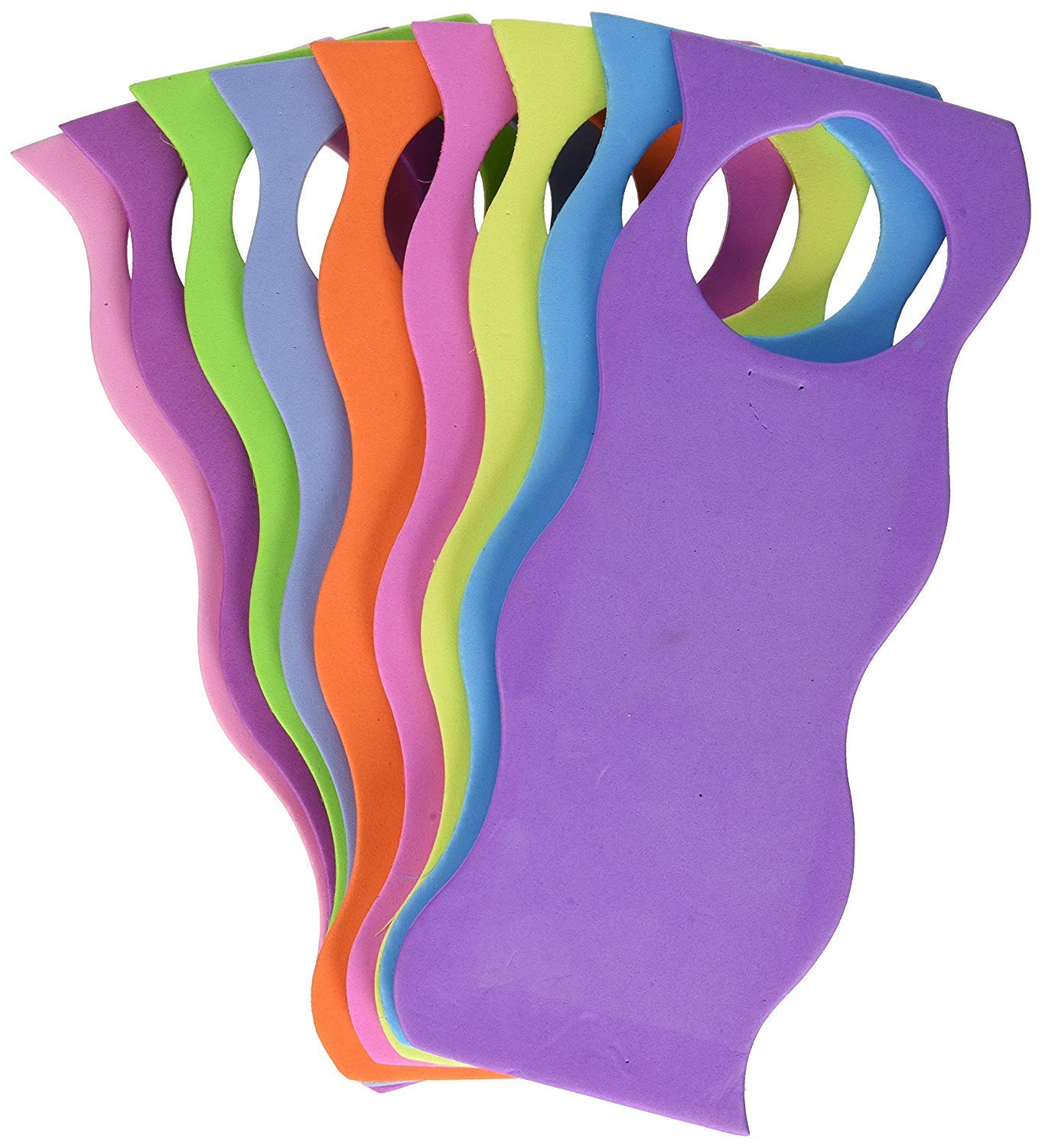 Darice 1022-90 9-Piece Foamie Wavy Style Door Hangers, 6 mm, Colors May Vary, Colors May Vary Bright Colors