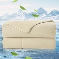 Vista 13 de Cozy Bliss x Sorona® Viscose Natural Fiber Cooling Comforter Twin Size, Reversible Silky Smooth Cooling Blanket with Q-Max＞0.45 for Hot Sleepers &