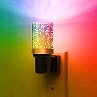 Vista 39 de L LOHAS LED Luz nocturna, paquete de 2 luces nocturnas regulables enchufables a la pared, luz nocturna RGB que cambia de color con sensor de luz